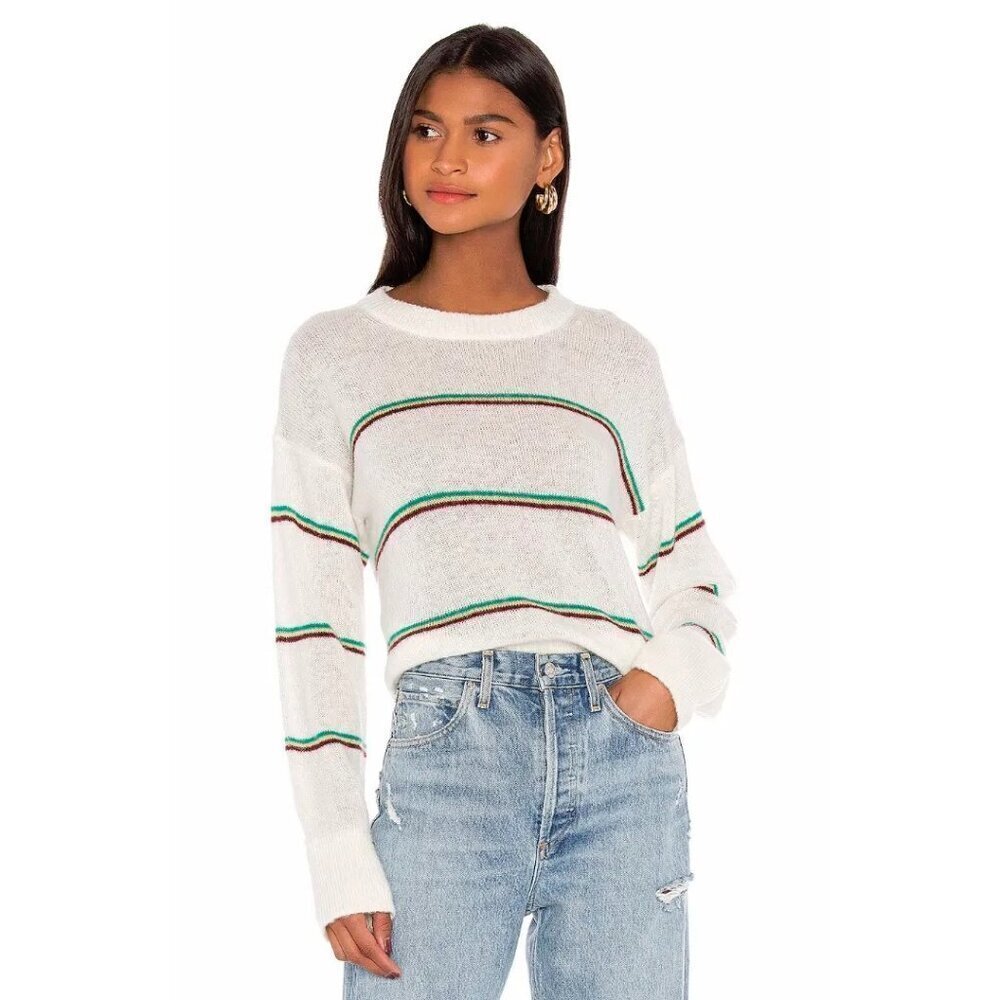 NWT Joie Dreolan porcelain off-white striped wool blend sweater, M